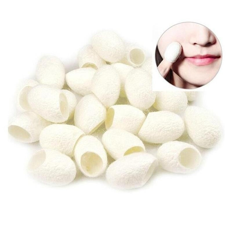 10PCS  Natural Silkworm Cocoons Ball Face Care Facial Cleanser Exfoliating Scrub  Blackhead Remover Peel Off