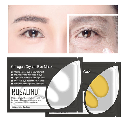 ROSALIND Gold Collagen Eye Mask 5/10pairs Gel Eye Patches for Eye Anti Wrinkle Dark Circles Eye Serum Dark Circle Remover MasK