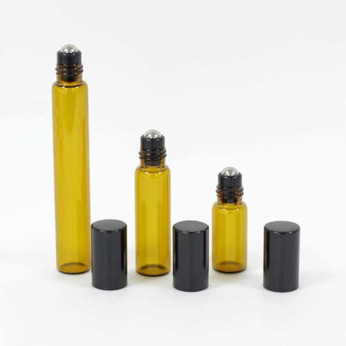 1Pcs 3/5/10ml Amber Roll On Glass Bottles Roller Ball For Perfume Essential Oil